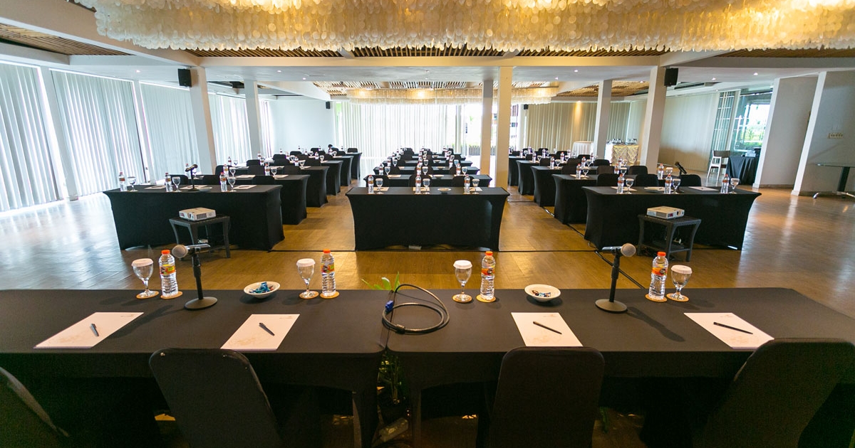 meeting room with a panoramic ocean view